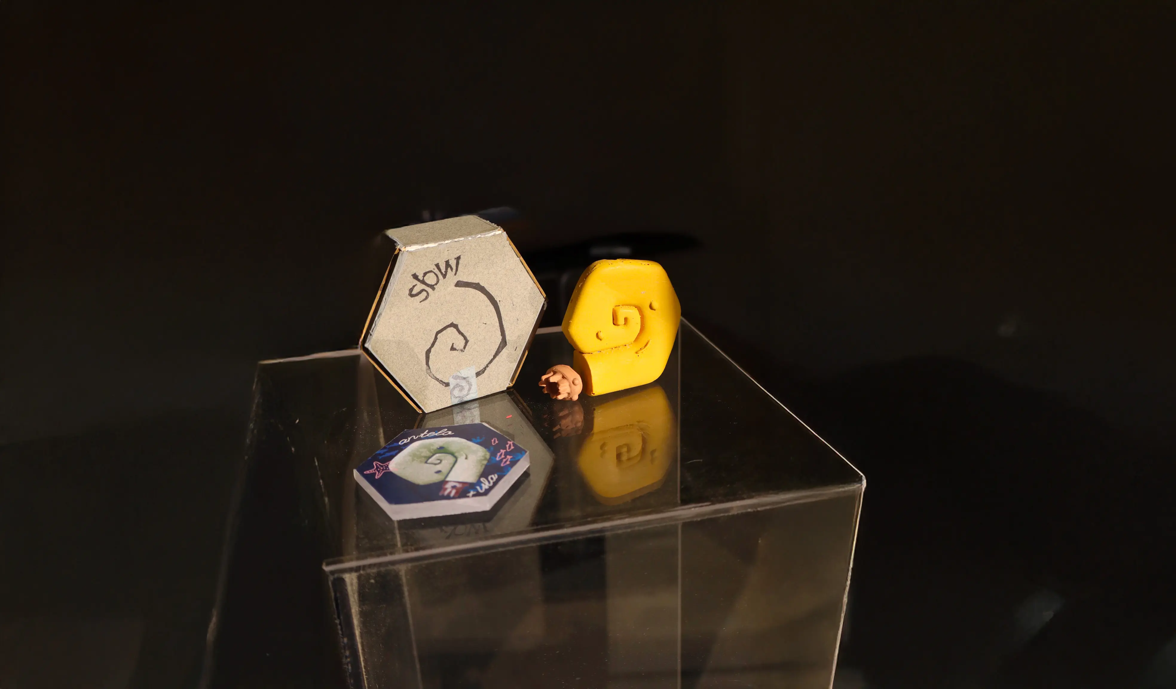 hand-cast hexagon toys